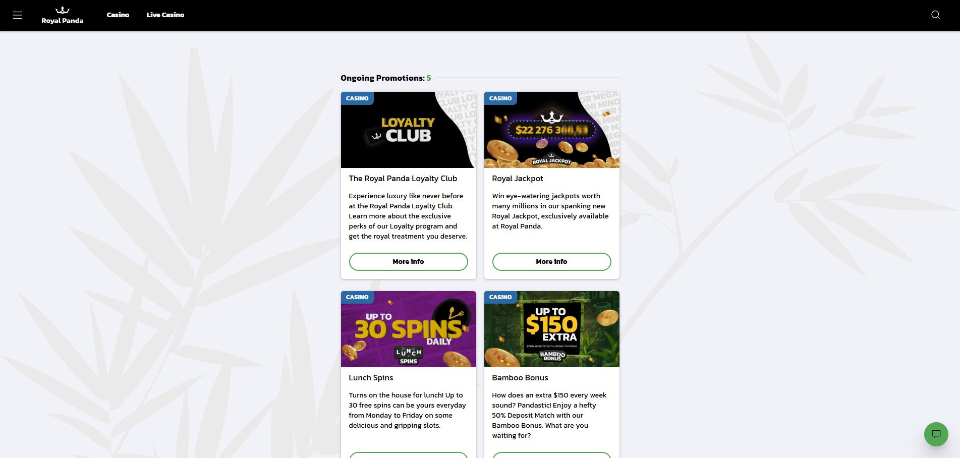 Royal Panda Casino screenshot 3