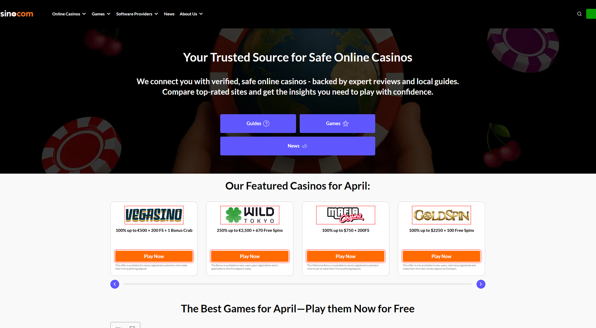 7. Casino.com- Balanceret Online Casino Tilbud