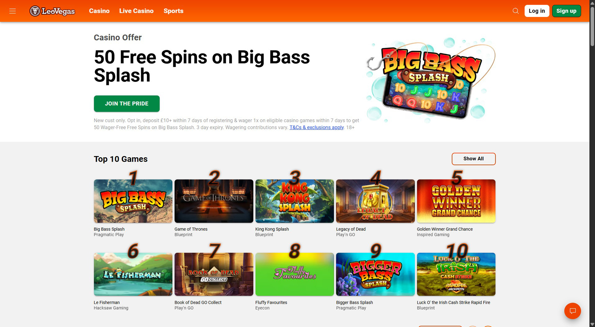 4. LeoVegas Casino- Trusted Online Casino Option